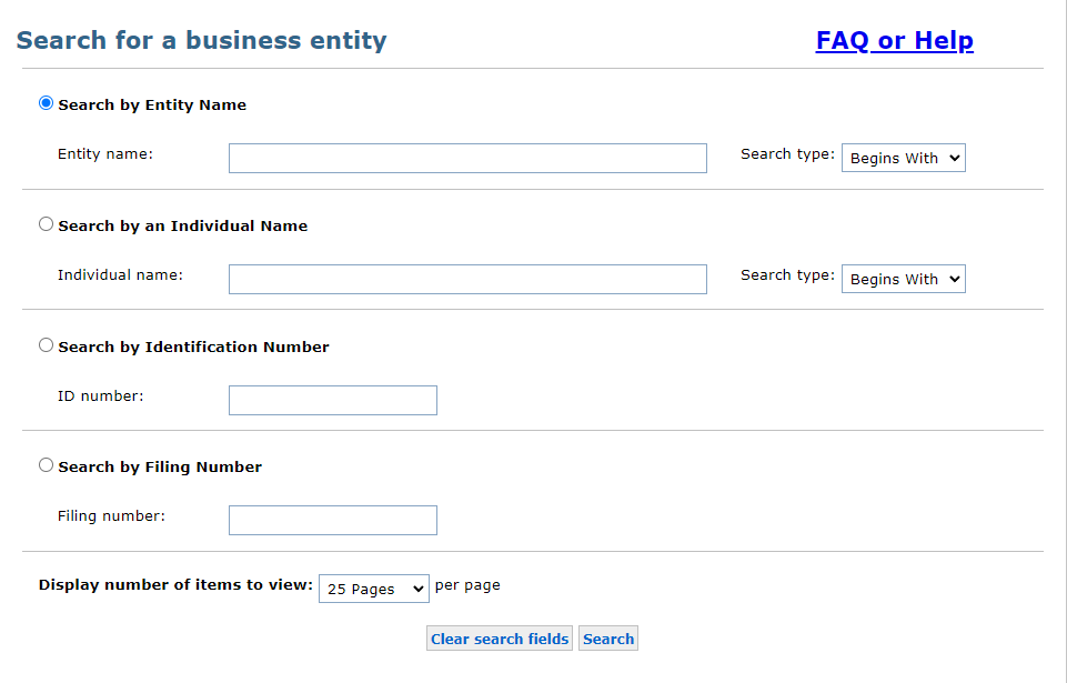 Michigan Business Entity Search
