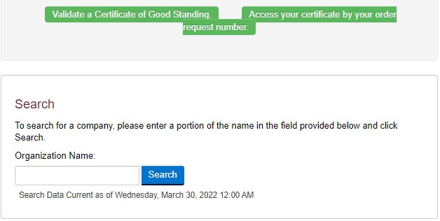 West Virginia business entity search