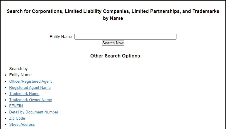 Florida business entity search