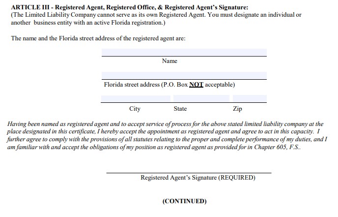 Florida registered agent details