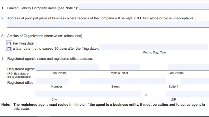 Illinois articles of organization