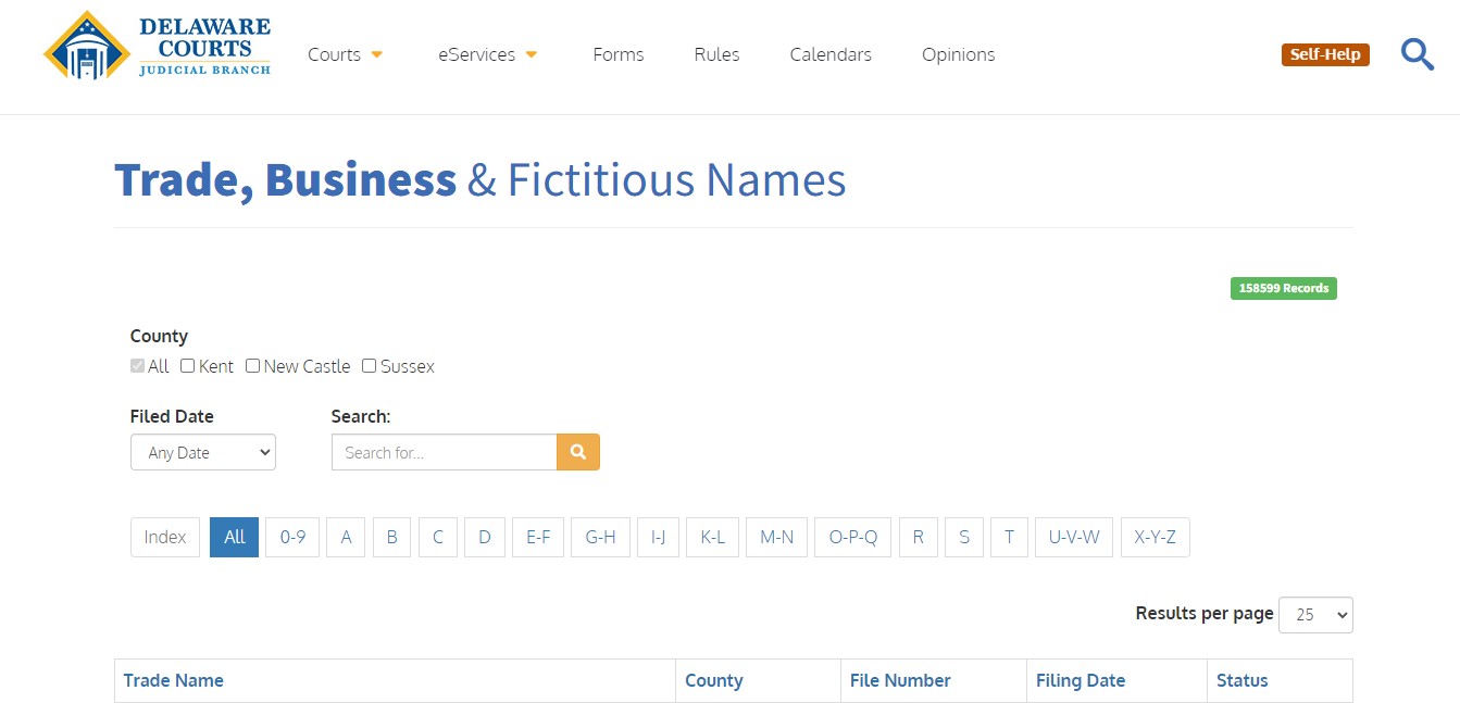 Delaware dba name search