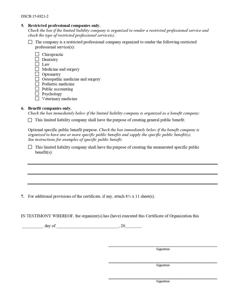 Pennsylvania articles of organization 2