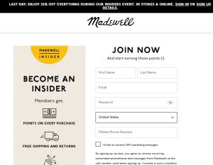 Madewell insider member